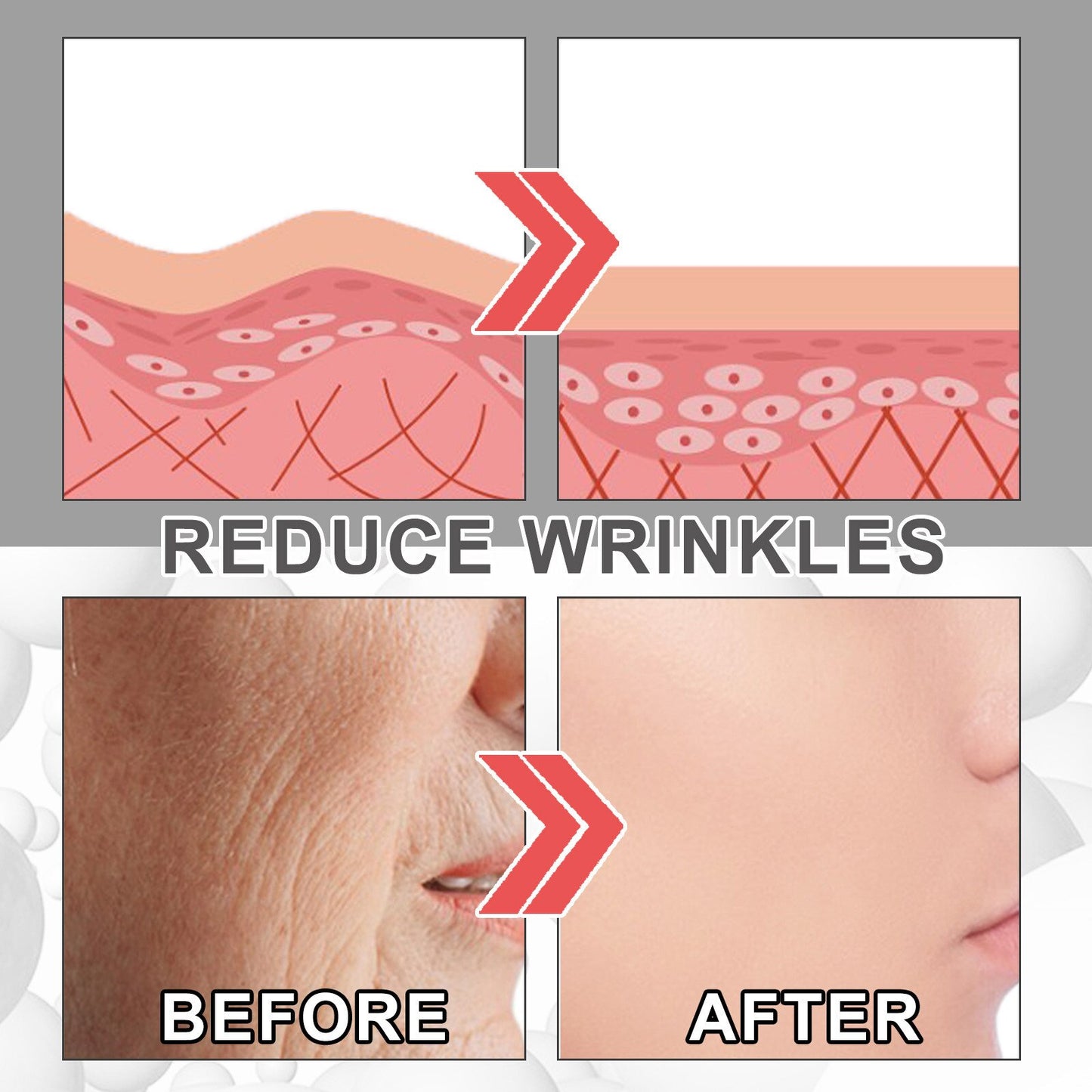 Collagen Anti Wrinkle Serum Lifting Face Firming Improve Fine Lines Anti Aging Facial Care Skin Pore Shrinker Face Booster Cream
