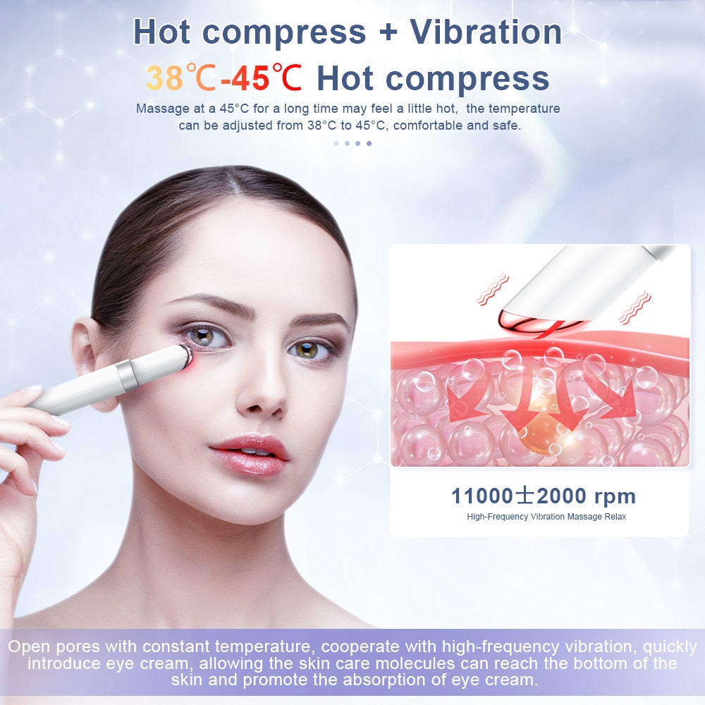 ANLAN EMS Electric Eye Massager Eye Skin Lift Anti Age Wrinkle Skin Care Tool Vibration 45℃ Hot Massage Relax Eyes Photo Therapy