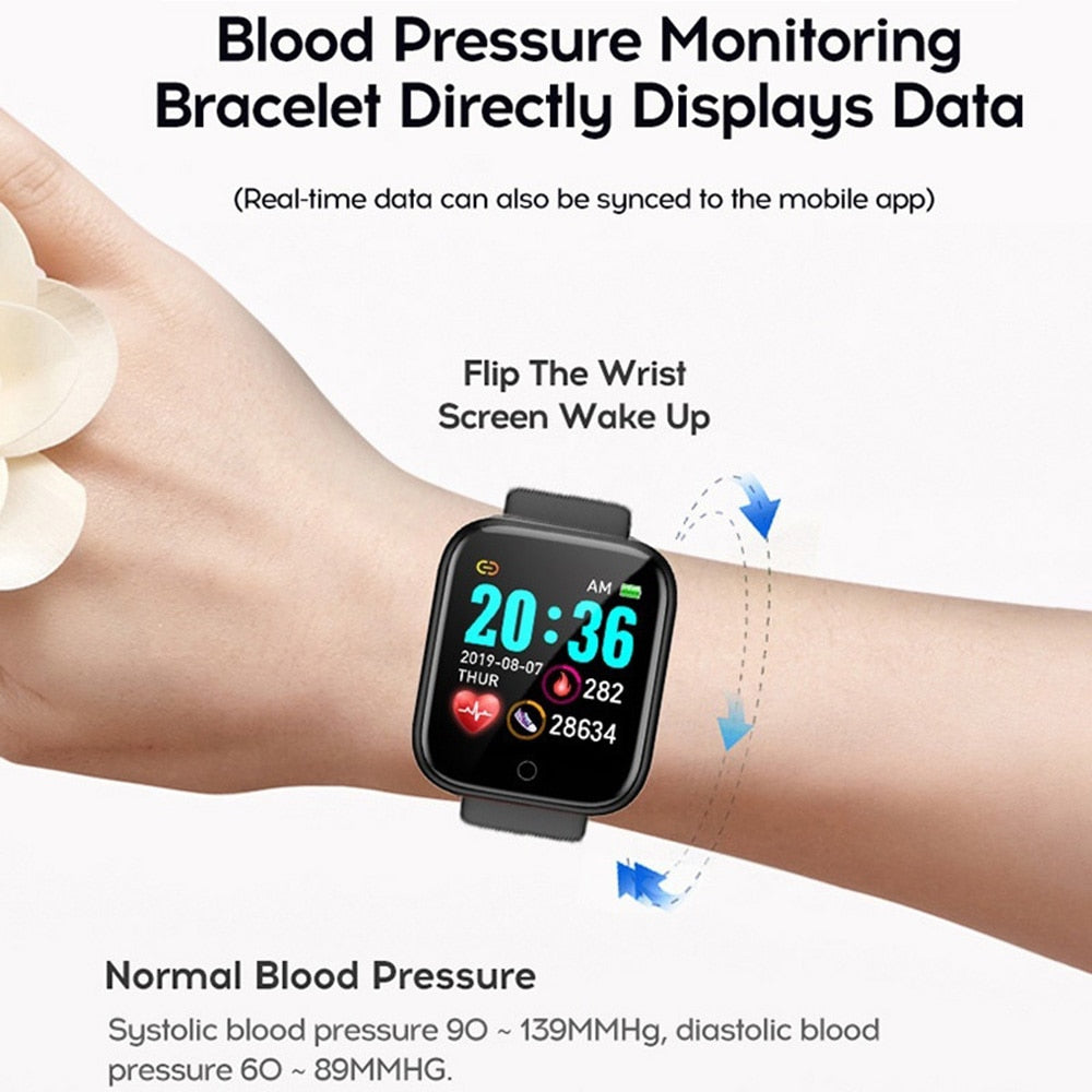 Smart Sport Watches Women Men Fitness Bracelet Tracker Steps Calorie Health Monitor Bluetooth Digital Wristwatch For Android IOS