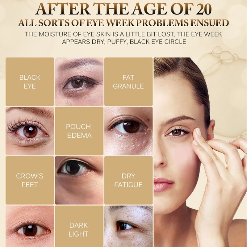 Wrinkle Removal Eye Serum Fade Fine Lines Eye Bags Remove Dark Circles Puffiness Roller Massager Moisturizing Essence Skin Care