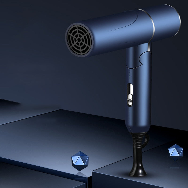 Portable Anion Hair Dryer High Power Blue Light Anion Anti-static Modeling Household Heating Hot Cooling Air Foldable Hairdryer