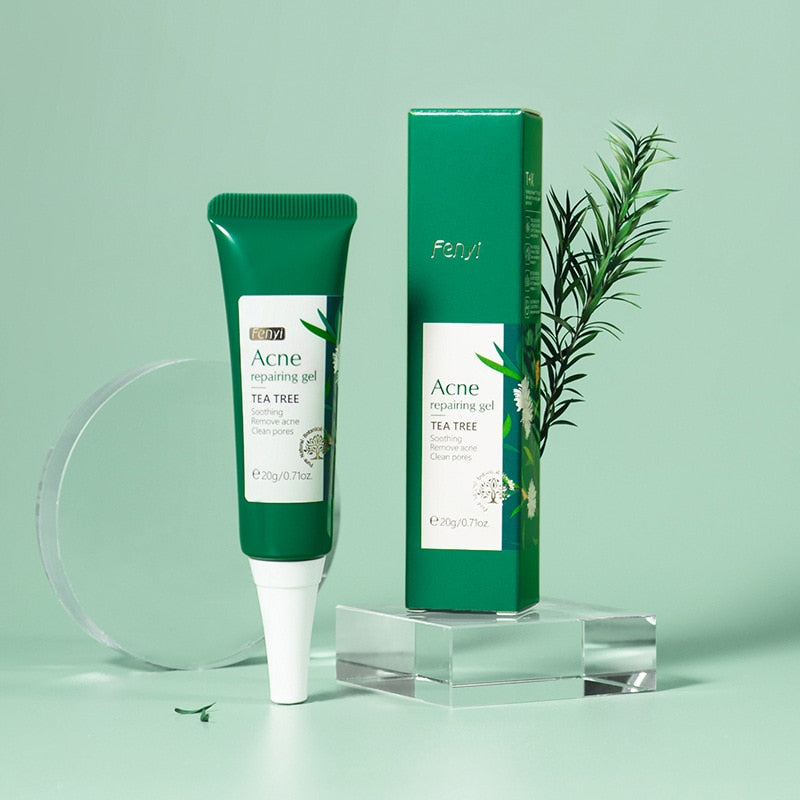 LAIKOU Tea Tree Acne Cream Anti-Acne Oil Control Repair Fade Acne Spots Shrink Pores Whitening Moisturizing Face Gel Skin Care