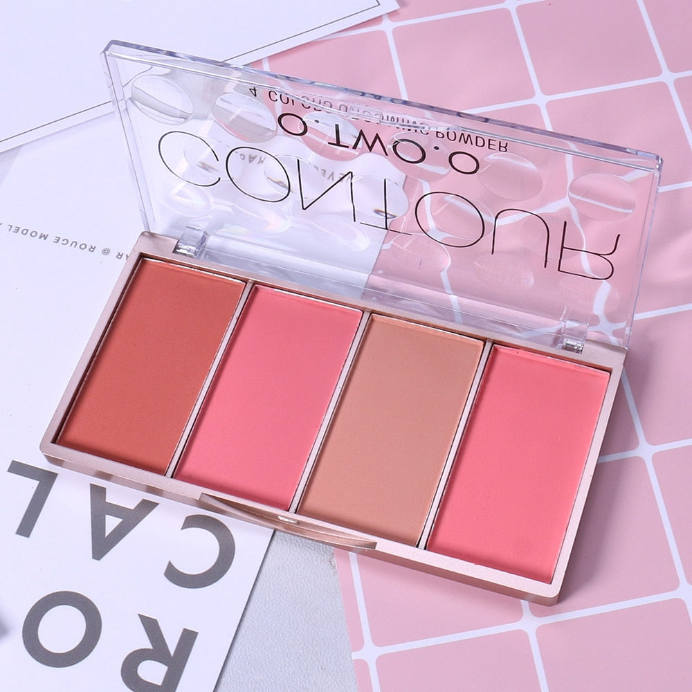 O.TWO.O Contour Palette Face Shading Grooming Powder Makeup 4 Colors Long-Lasting Face Make Up Contouring Bronzer Cosmetics