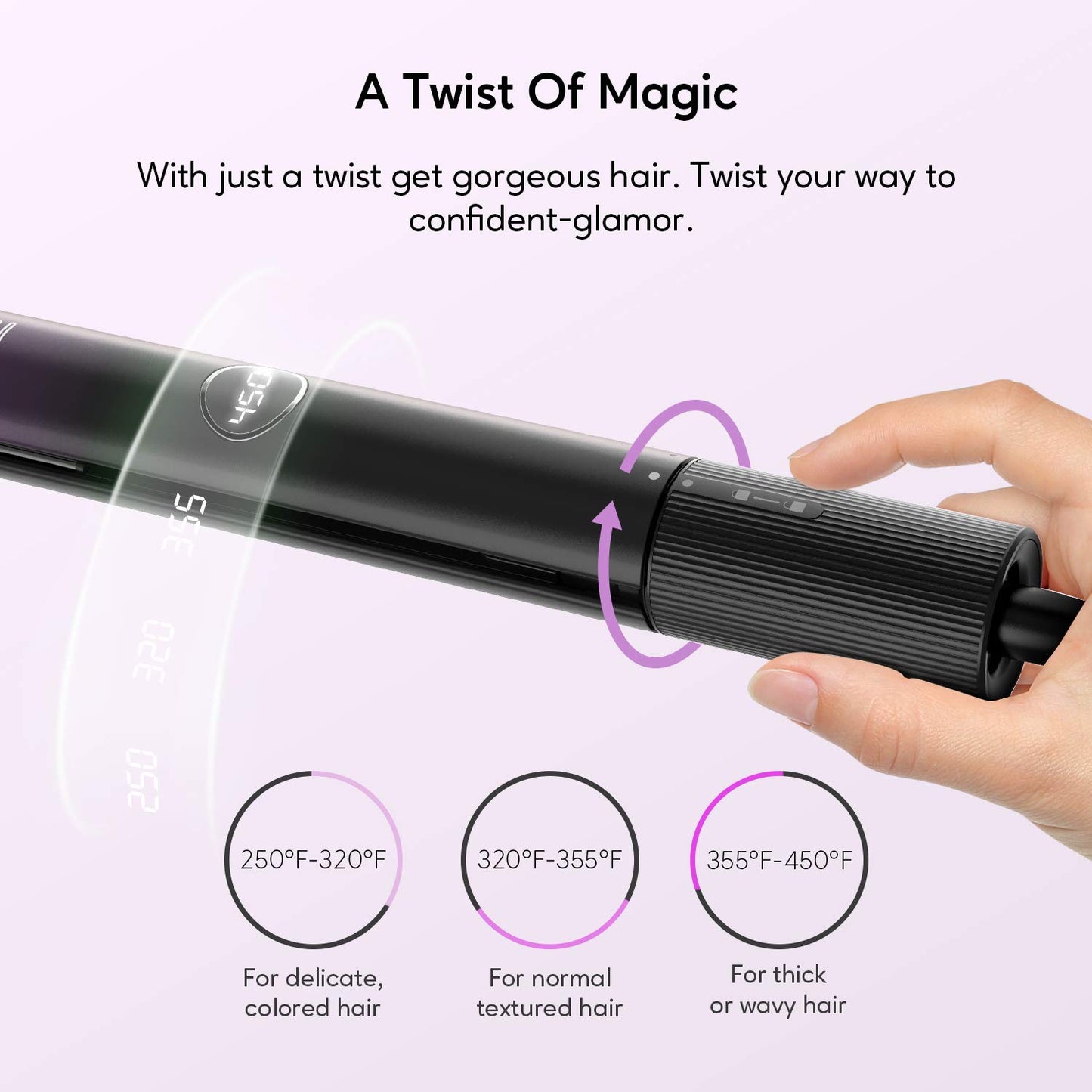 KIPOZI Hair Straightener 2 in 1 Flat Iron Curling Iron Nano Titanium Instant Heating Flat Iron with Digital LCD Display