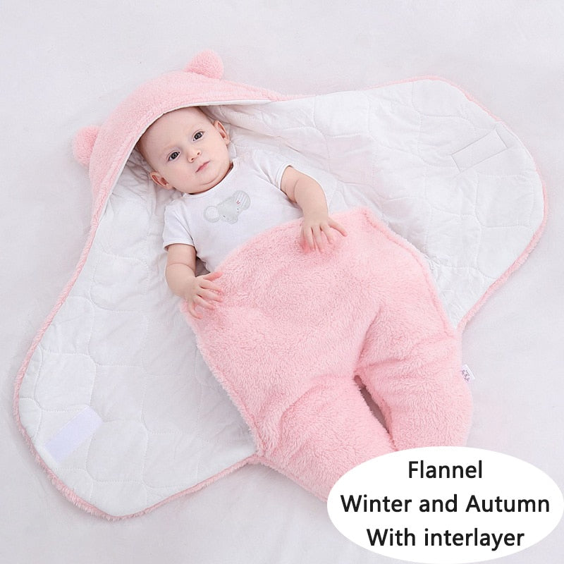 Soft Newborn Baby Wrap Blankets Baby Sleeping Bag Envelope For Newborn Sleepsack 100% Cotton Thicken Cocoon for Baby 0-9 Months