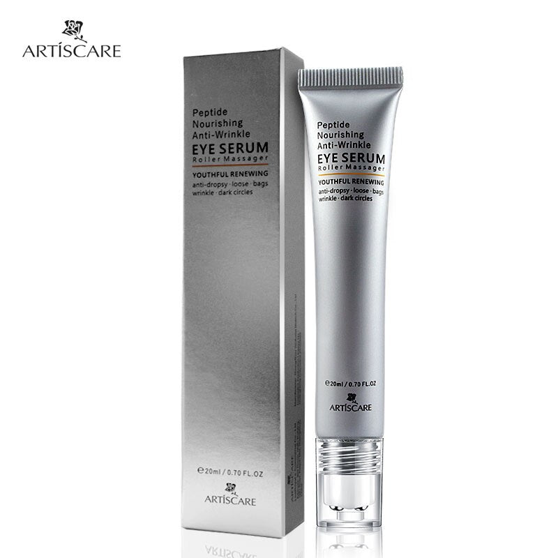 ARTISCARE Peptide Nouring Anti Wrinkle Eye Serum Roller Massager Anti-Puffiness Remove Dark Circles Anti-Aging Eye Care Cream