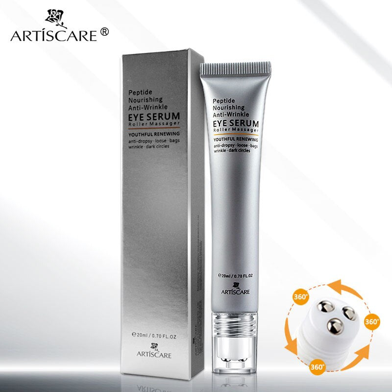 ARTISCARE Golden Eye Cream + Anti Wrinkles Eye Serum Roller Massager Anti Fine Lines Dark Circles Anti-Aging Eye Care