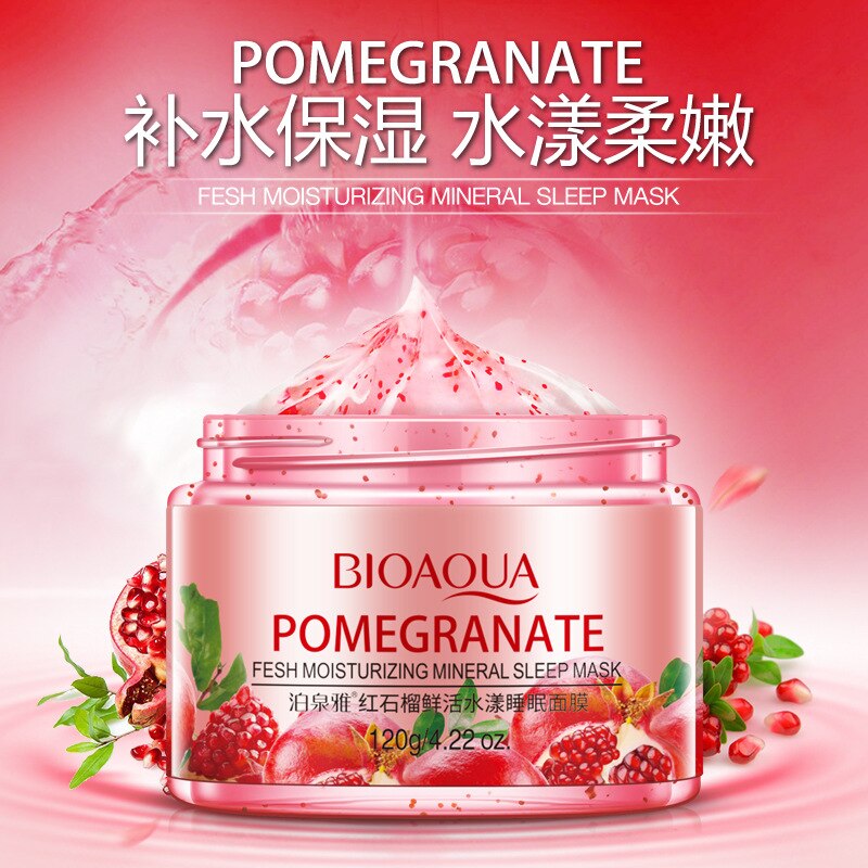 Bioaqua Sleeping Mask No-Wash Pomegranate Kiwif Fruit Face Masks Skin Care For Moisturizing Soothing Repair Night Cream