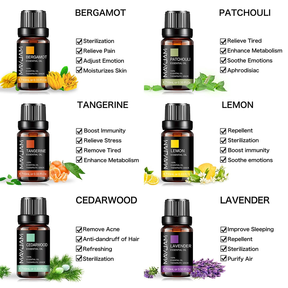 10ml Cedarwood Essential Oil Pure Natural Essential Oils Vetiver Citronella Ylang Ylang Diffuser Aroma Oil for Hair Care