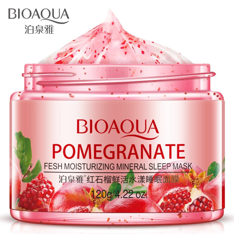 Bioaqua Sleeping Mask No-Wash Pomegranate Kiwif Fruit Face Masks Skin Care For Moisturizing Soothing Repair Night Cream