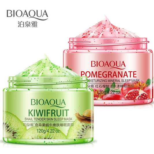 Bioaqua Sleeping Mask No-Wash Pomegranate Kiwif Fruit Face Masks Skin Care For Moisturizing Soothing Repair Night Cream