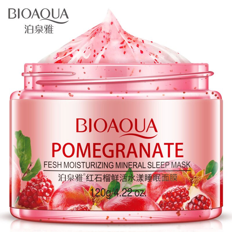 Bioaqua Sleeping Mask No-Wash Pomegranate Kiwif Fruit Face Masks Skin Care For Moisturizing Soothing Repair Night Cream