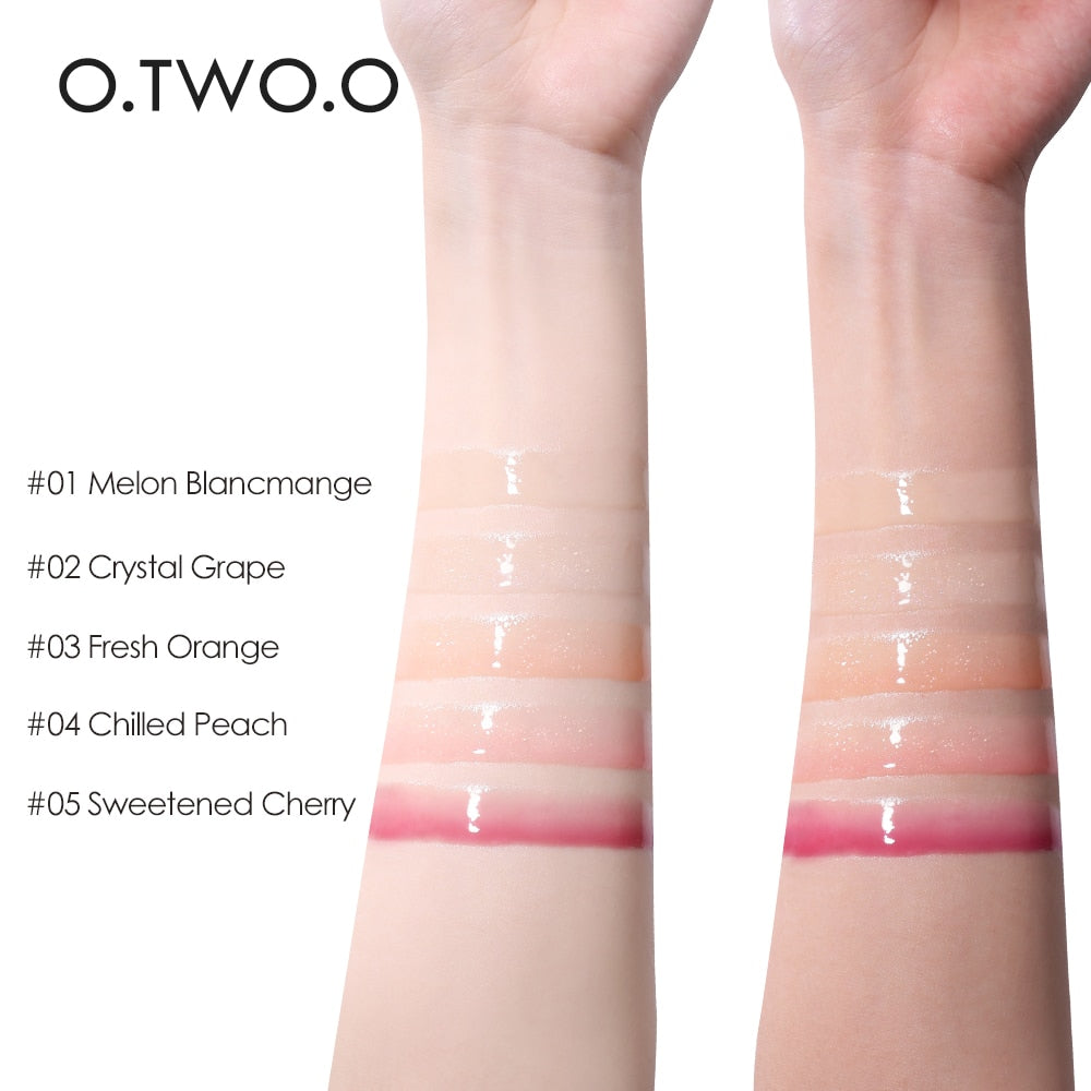 O.TWO.O Moisturizing Lip Tint Lip gloss Lip Oil 5 Crystal Colors Long-lasting Nutritious Makeup Sexy Plump Lip Glow Lip Plumper