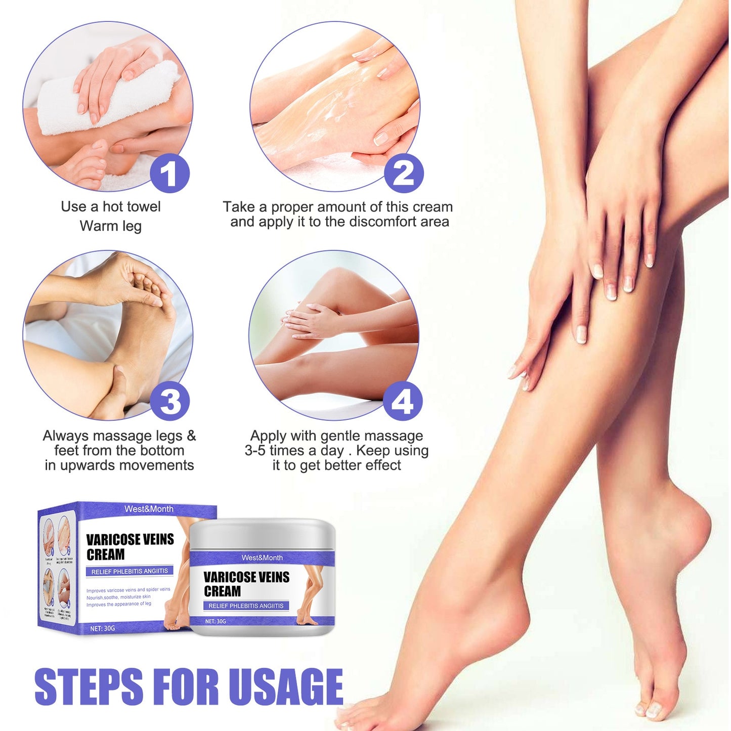 Effective Varicose Veins Feet Cream Relieve Vasculitis Phlebitis Spider Pain Treatment Ointment Medical Plaster Body Foot Care