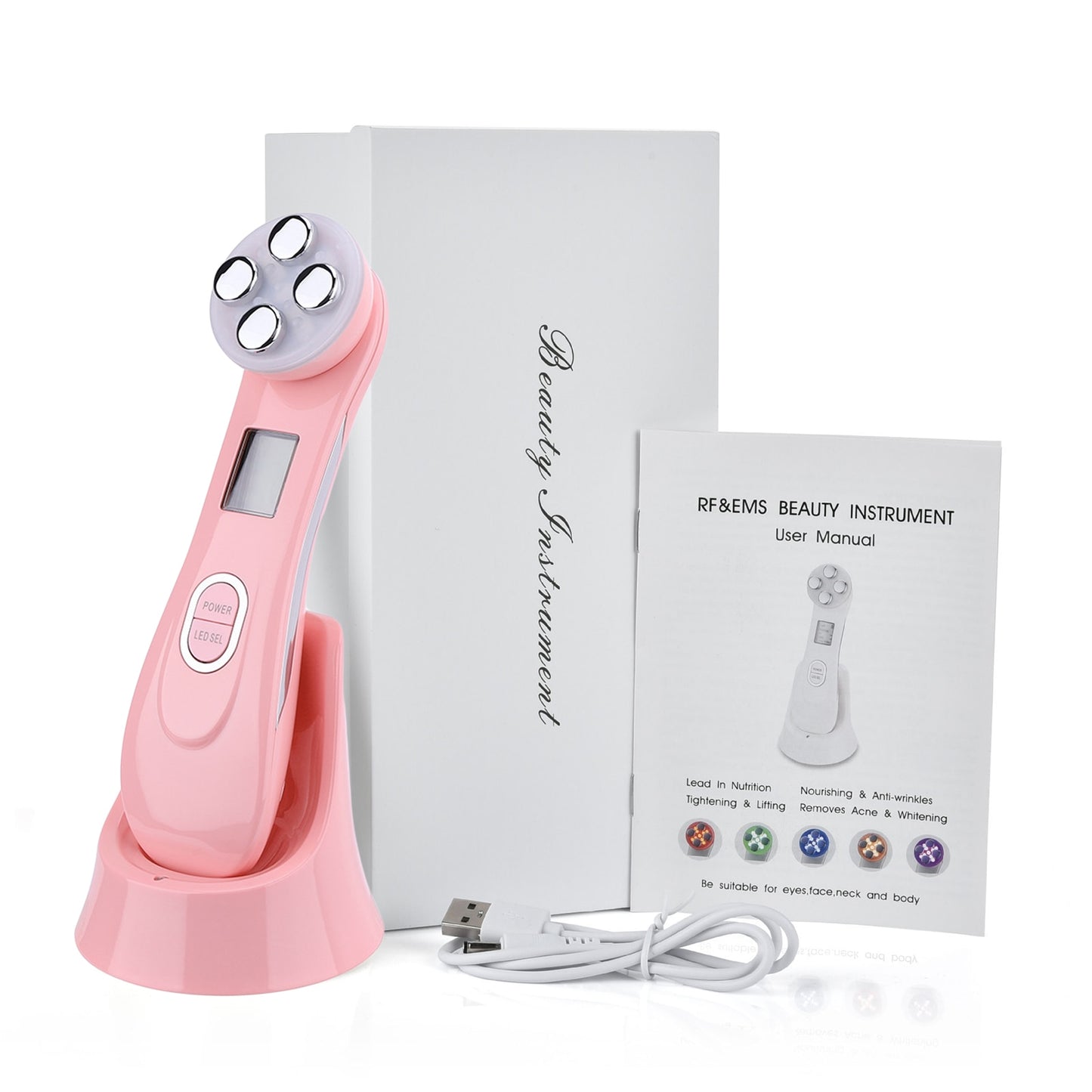 EMS&amp;RF Facial Radiofrequency Lifting Machine Face Spa Massager 5 in 1 Beauty Devices LED Photon Skin Rejuvenation Mesotherapy