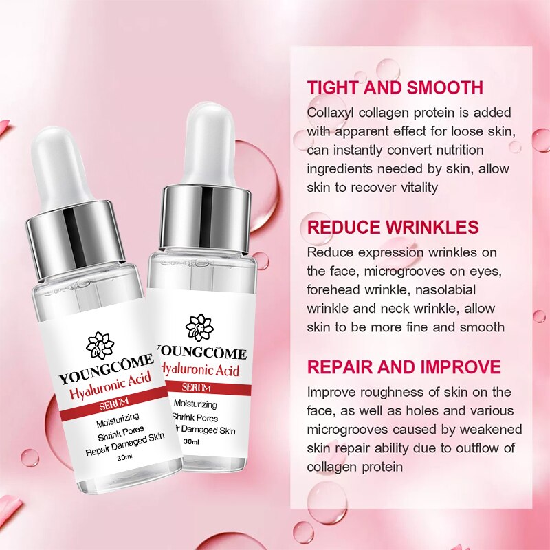 YOUNGCOME 30ML Hyaluronic Acid Essence Face Serum Anti-Aging Wrinkle Cream Lifting Firming Whitening Moisturizing Skin Care