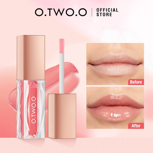 O.TWO.O Moisturizing Lip Tint Lip gloss Lip Oil 5 Crystal Colors Long-lasting Nutritious Makeup Sexy Plump Lip Glow Lip Plumper