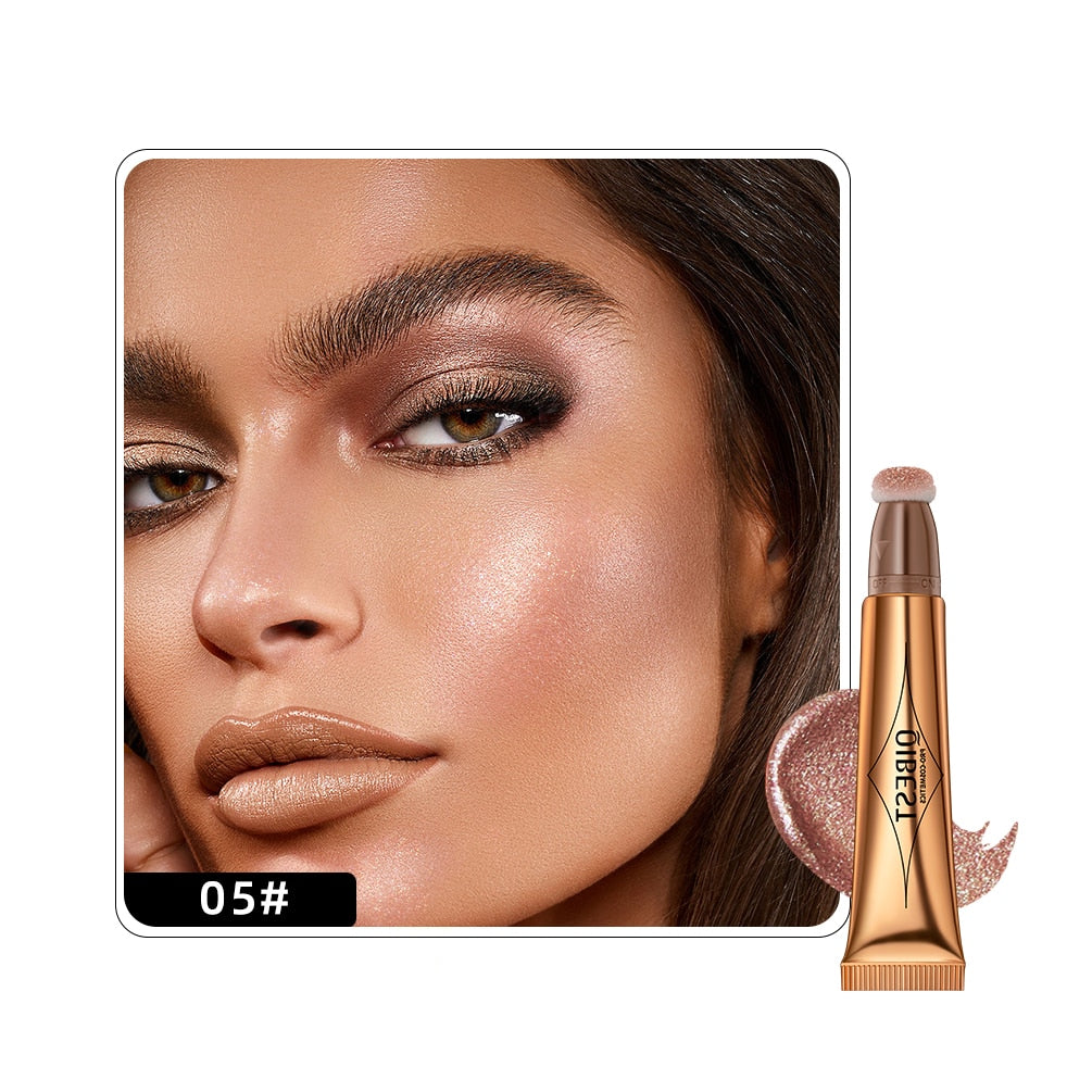 QIBEST Face Liquid Blusher Natural Cream Cheek Eye Tint Peach Blush Makeup Multi-use Stick Contour Blush Brighten Cheek Cosmetic