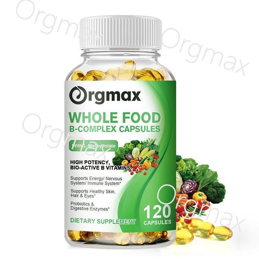 Vitamin B Complex Capsule B12 Folic Acid &amp; Biotin Help Innutrition Reduce Stress &amp;Anxiety Help Nervous System Health Food
