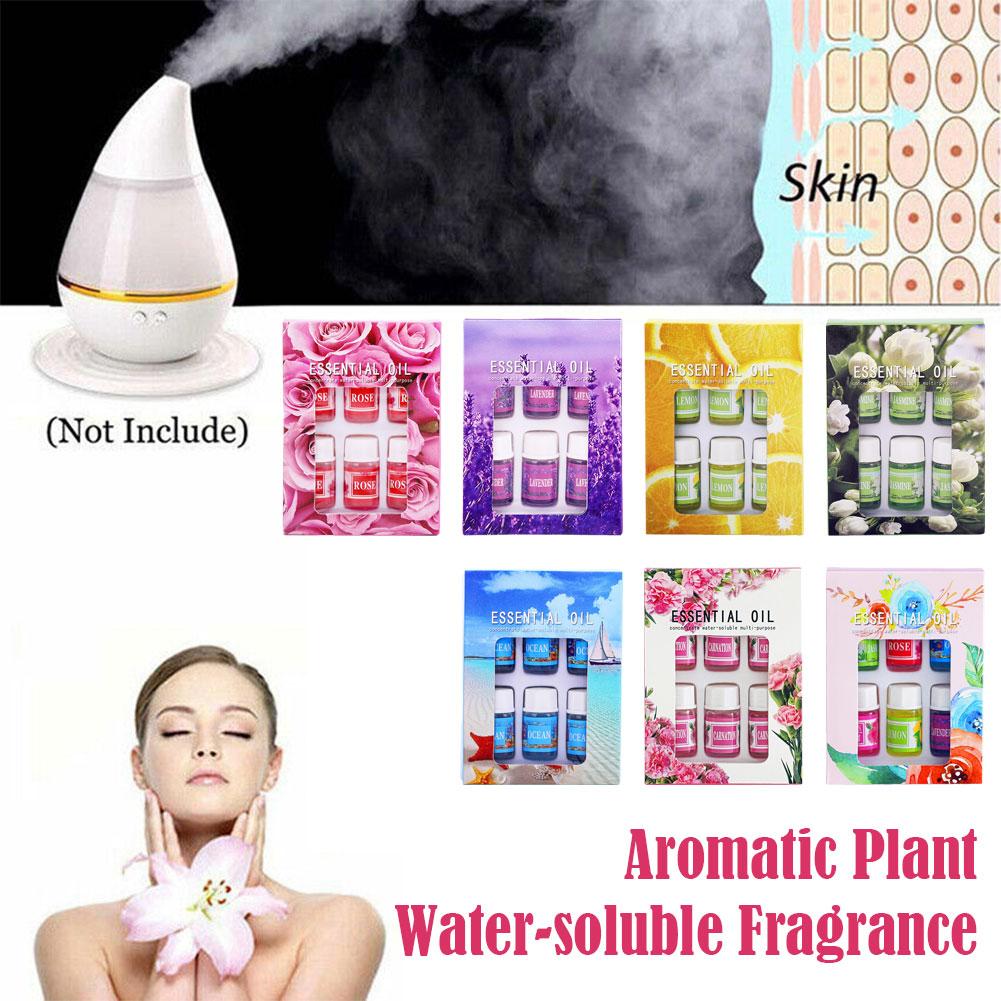 6pcs/set Pure Herbal Essential Oils Aromatherapy Diffusers Massage Relax Fragrances Oil Rose Lavender Lemon Essential Aroma Oils