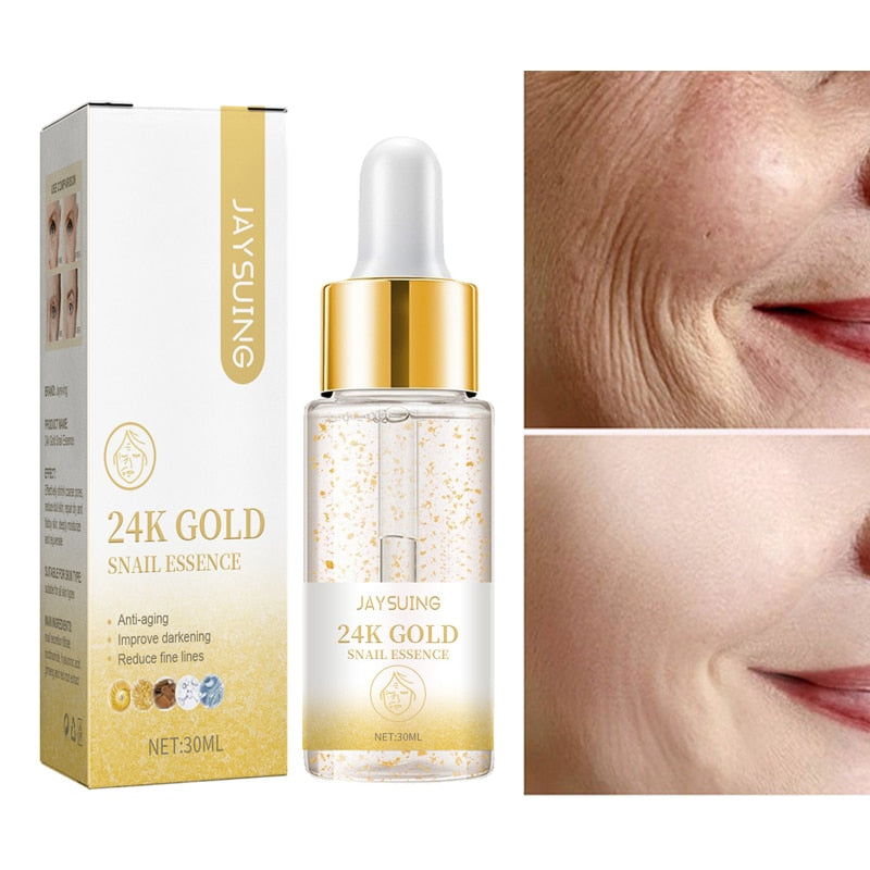 24K Gold Serum Anti Aging Remove Wrinkle Lifting Firming Face Essence Fade Fine Lines Whitening Moisturizing Skin Care Cosmetic
