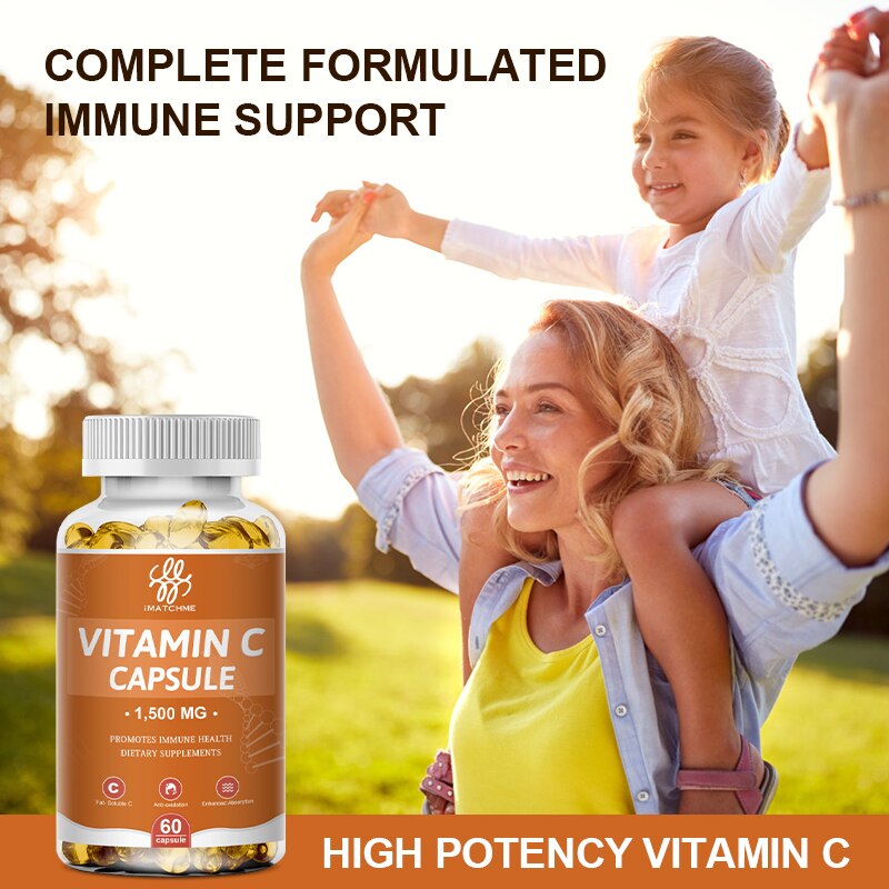Free Shipping Vitamin C Capsules VC and Mineral Supplement To Whitening Skin Boost Immune Syetem Suitable For Whole Family
