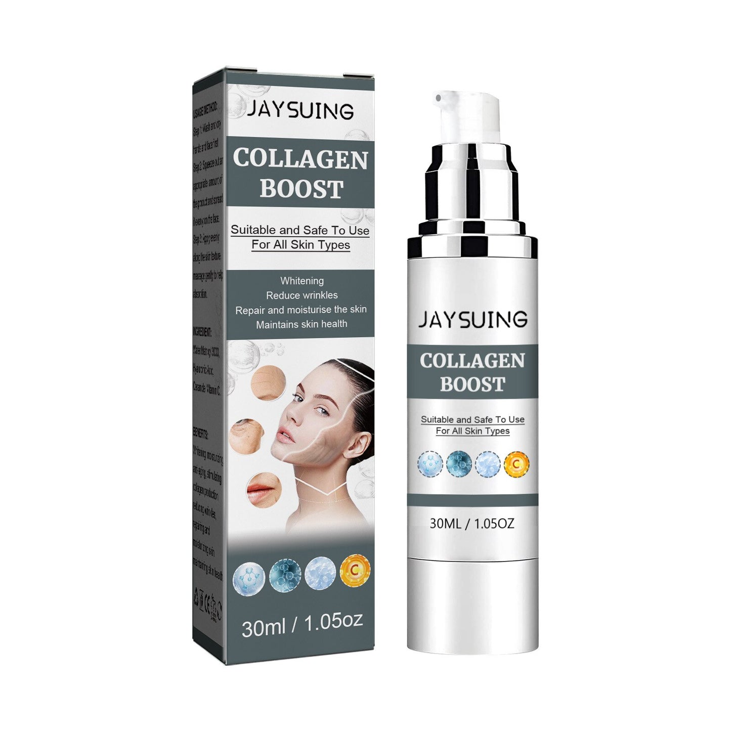 Collagen Anti Wrinkle Serum Lifting Face Firming Improve Fine Lines Anti Aging Facial Care Skin Pore Shrinker Face Booster Cream