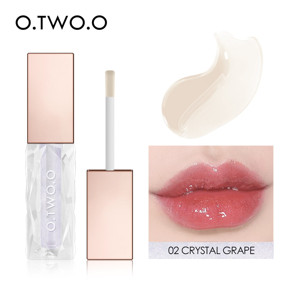 O.TWO.O Moisturizing Lip Tint Lip gloss Lip Oil 5 Crystal Colors Long-lasting Nutritious Makeup Sexy Plump Lip Glow Lip Plumper