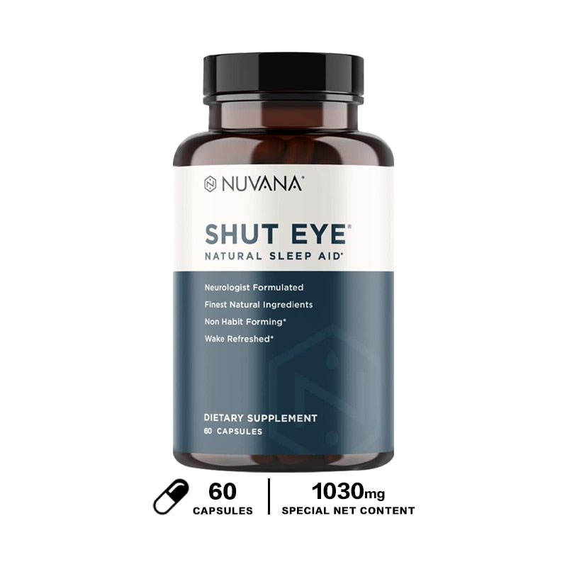 Shut Eye Natural Sleep Aid | Herbal Relaxation Supplement Made with Valerian Root, Melatonin, Chamomile, Magnesium