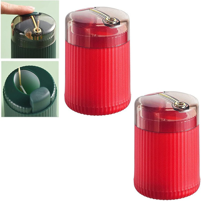 Simple Toothpick Box Toothpick Dispenser Creative Push Automatic Eject Toothpick Jar Holder Household Convenient Gift Gadget