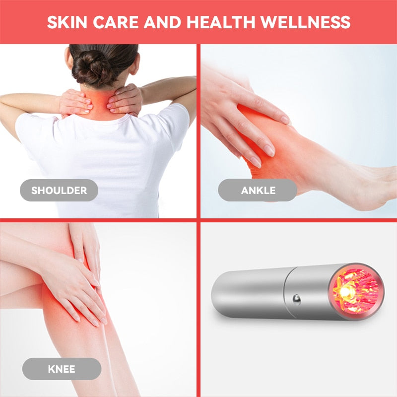 Red Light Therapy LED Infrared Acne Treatment Firm Skin Anti-aging Wrinkles Laser Pointer Laser Acne Pen EMS Facial Care