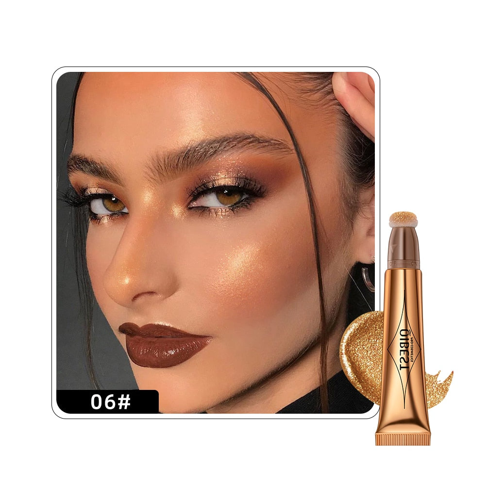 QIBEST Face Liquid Blusher Natural Cream Cheek Eye Tint Peach Blush Makeup Multi-use Stick Contour Blush Brighten Cheek Cosmetic