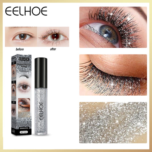 Crushed Diamond Mascara Professional Glittering Broken Drill Mascara Waterproof Quick Dry Long Lasting Eyes Makeup Tool