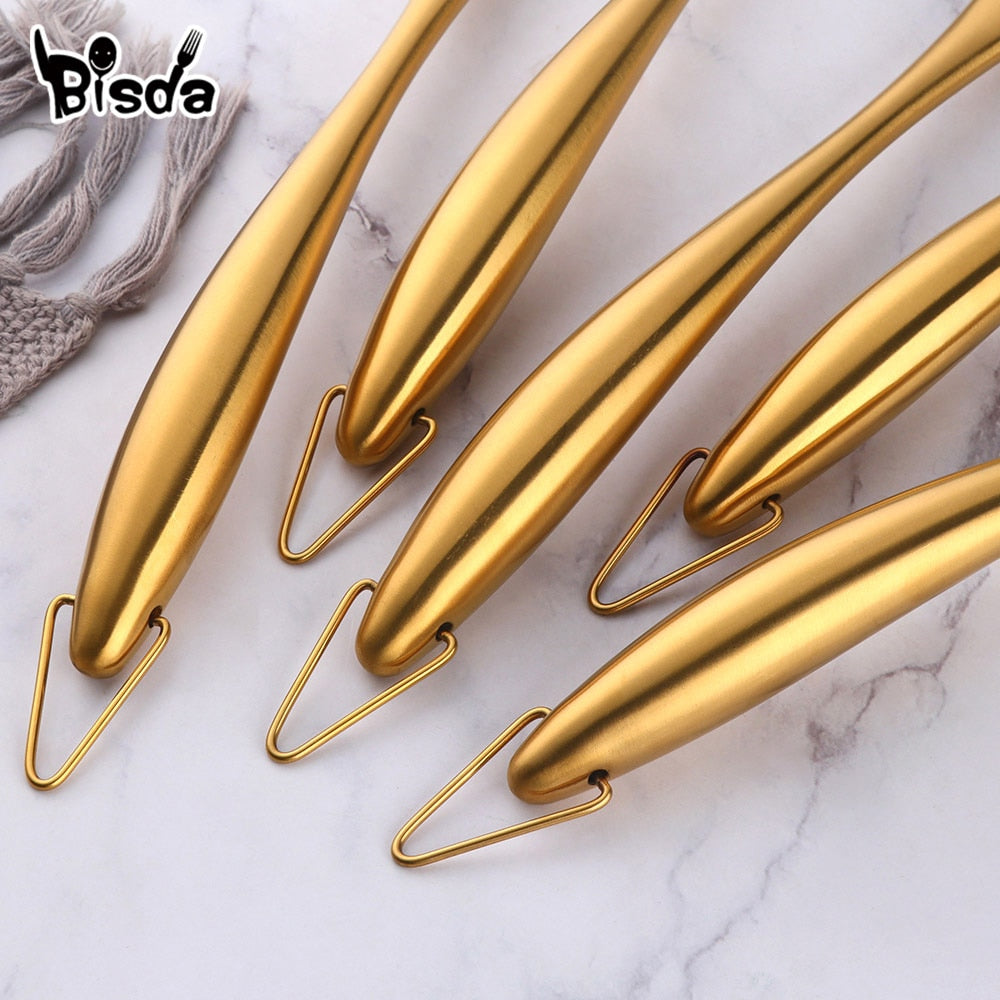 Gold Cooking Tool Set Silicone Head Kitchenware Stainless Steel Handle Soup Ladle Colander Set Turner Serving Spoon Kitchen Tool