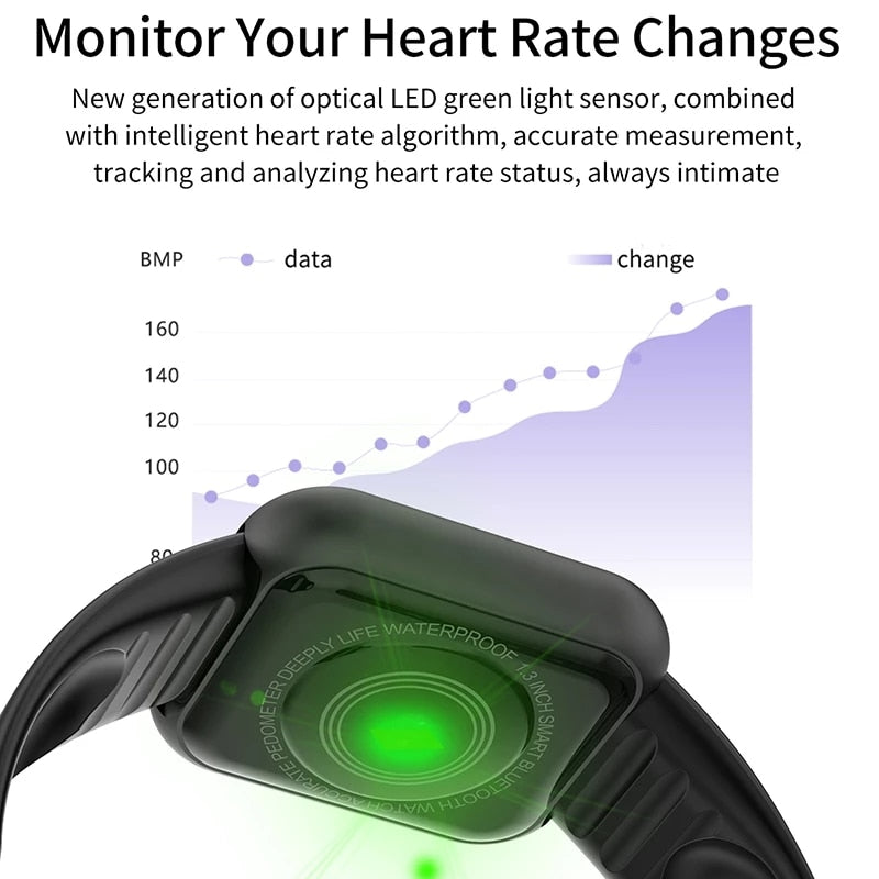 Smart Sport Watches Women Men Fitness Bracelet Tracker Steps Calorie Health Monitor Bluetooth Digital Wristwatch For Android IOS