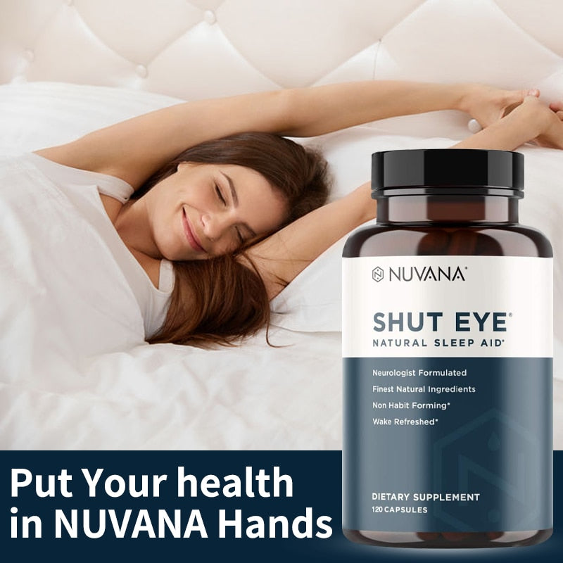 Shut Eye Natural Sleep Aid | Herbal Relaxation Supplement Made with Valerian Root, Melatonin, Chamomile, Magnesium