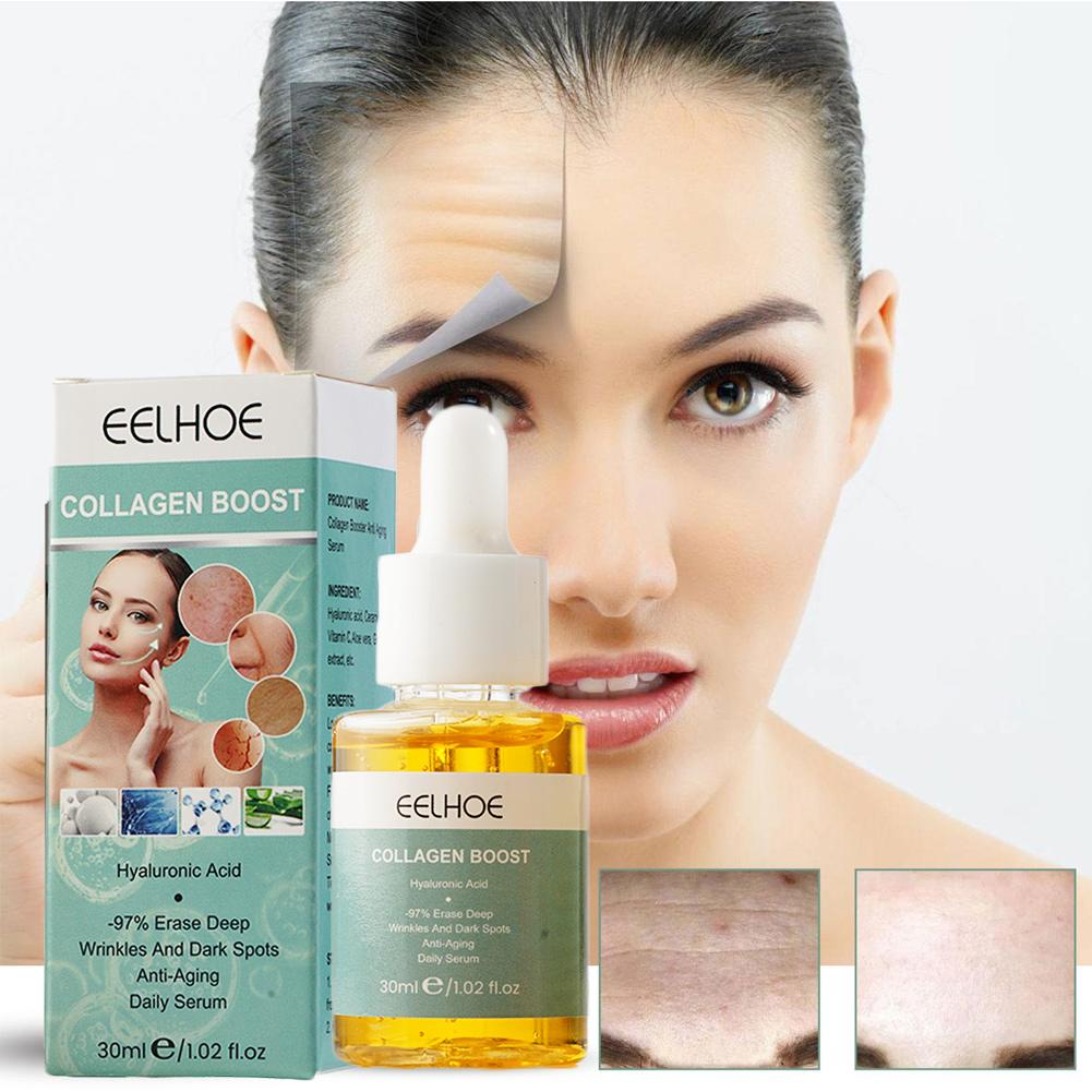 30ml Collagen Boost Face Serum Essence Anti Wrinkle Anti Aging Whitening Moisturizing Face Skin Care Wrinkle Remove Facial Serum