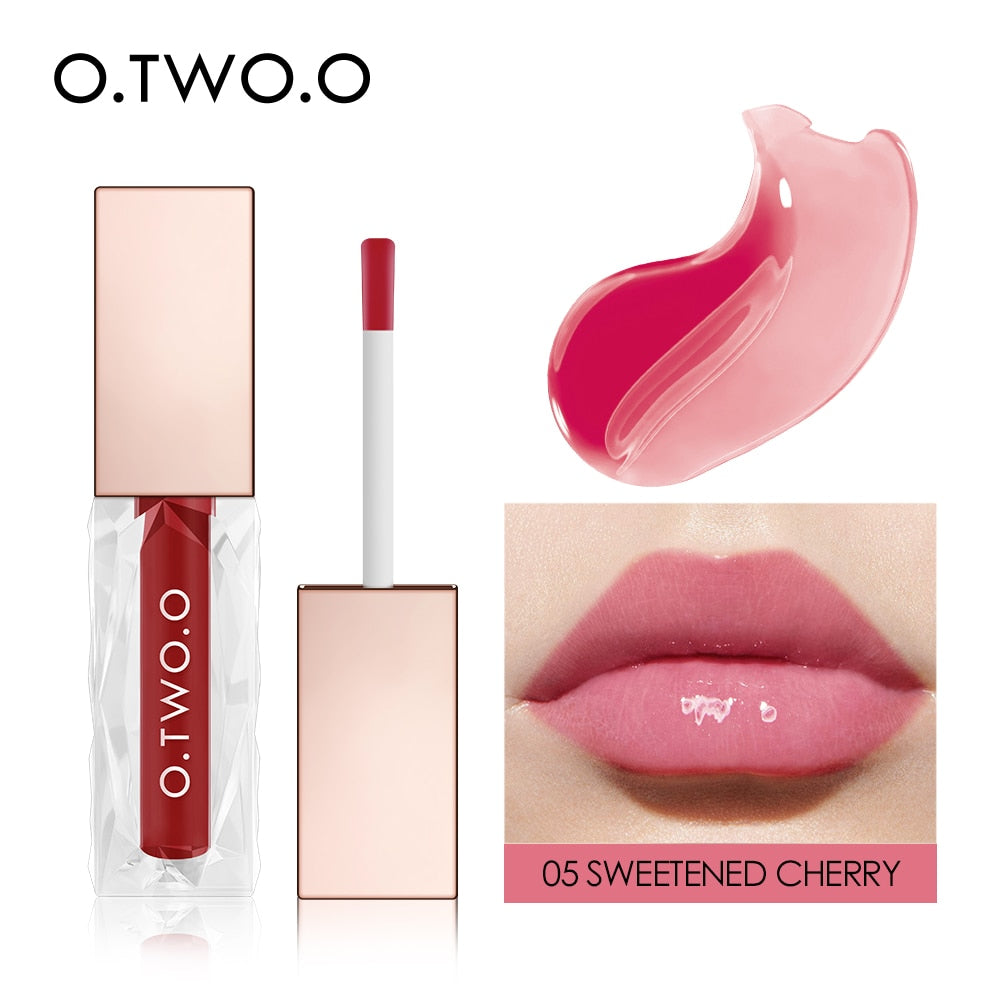 O.TWO.O Moisturizing Lip Tint Lip gloss Lip Oil 5 Crystal Colors Long-lasting Nutritious Makeup Sexy Plump Lip Glow Lip Plumper