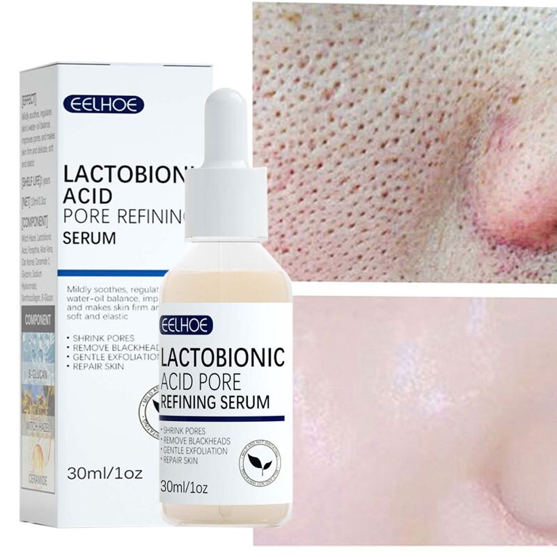 Lactobionic Acid Pore Shrink Face Serum Essence Firming Hyaluronic Acid Brighten Beauty Moisturizing Nourishing Korean Cosmetics