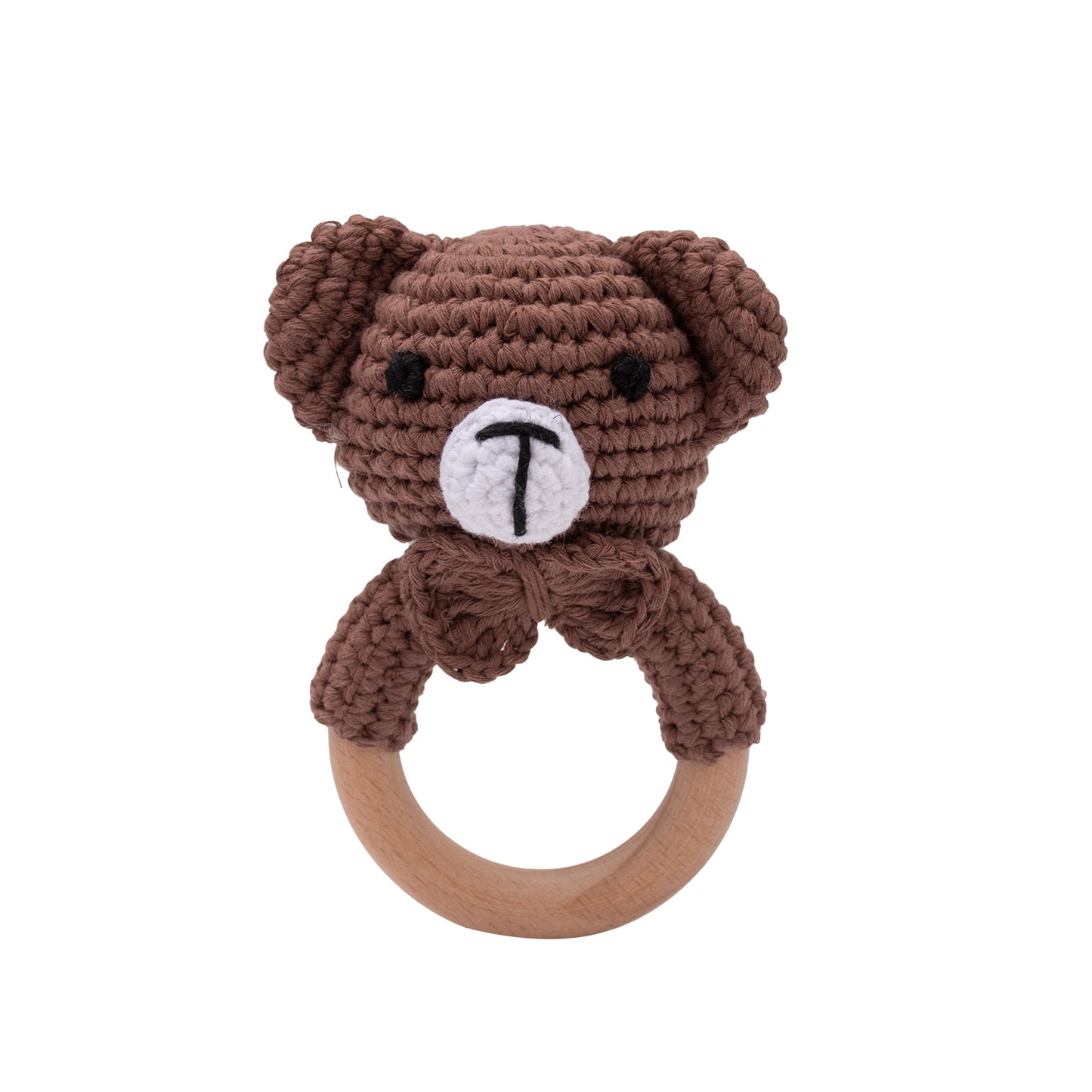 Wooden Rattle Baby Teether for Kids Teething Rings Animal Crochet Rattle Elephant Wooden Babies Gym Montessori Children's Toys
