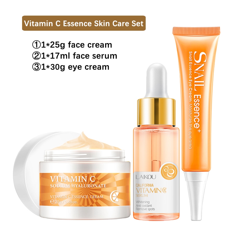24K Gold Snail Nourishing Face Serum Facial Cream Firming Skincare Set Eye Cream Beauty  Facial Essence Korean Skin Care Product