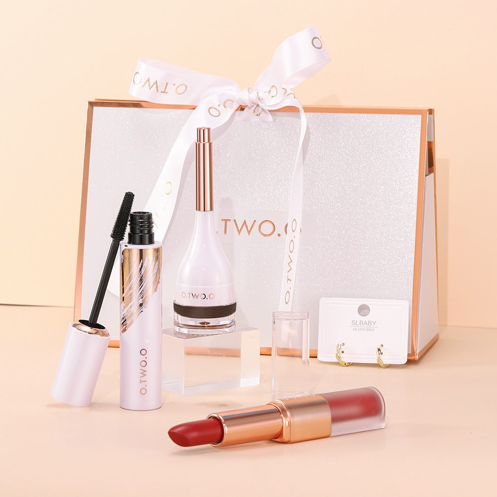 O.TWO.O Makeup Set 5pcs Eye Makeup Kit Eyebrow Pomade Lipstick Mascara Makeup Bag Waterproof Long Lasting Cosmetics for Women