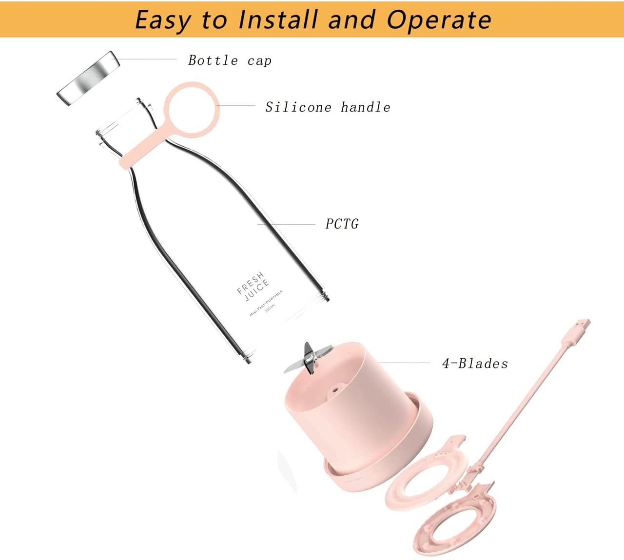 Electric Juicer Blender Usb Portable Mini Fruit Mixers Juicers Fruit Extractors Food Milkshake Multifunction Juice Maker Machine