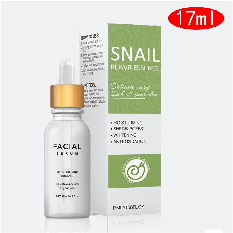 17ml Whitening Serum Snail Serum Brighten Blemish Freckle Remover Natural Moisturizing Face Serum Essence Korea Skin Care
