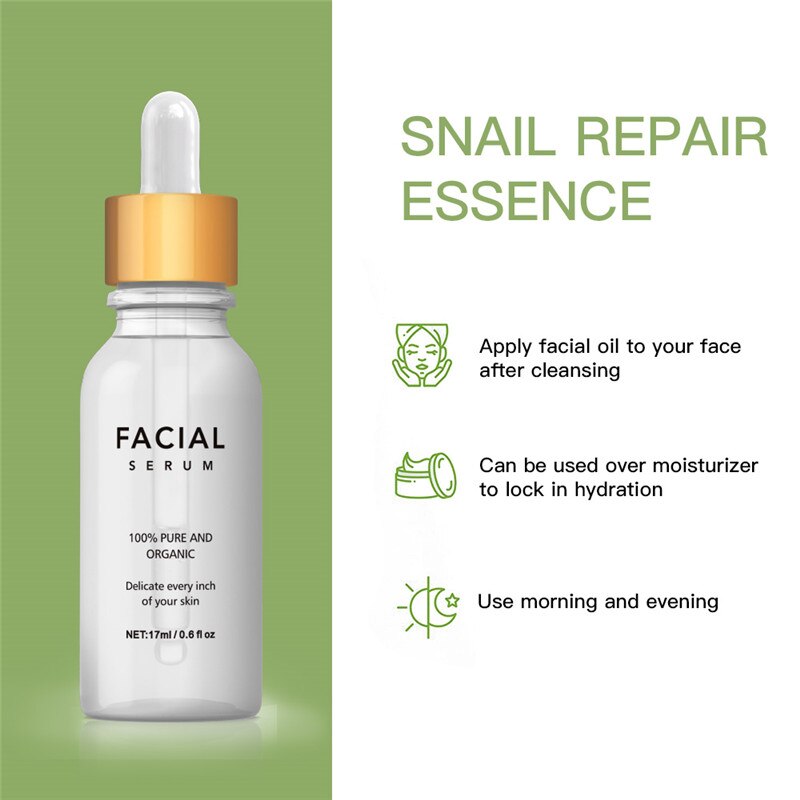 17ml Whitening Serum Snail Serum Brighten Blemish Freckle Remover Natural Moisturizing Face Serum Essence Korea Skin Care
