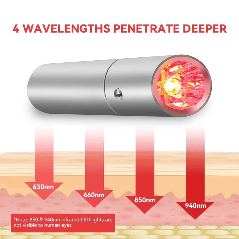 Red Light Therapy LED Infrared Acne Treatment Firm Skin Anti-aging Wrinkles Laser Pointer Laser Acne Pen EMS Facial Care
