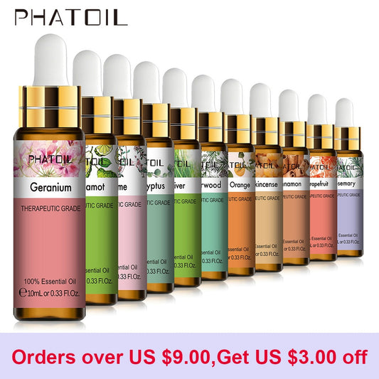 10ML Geranium Essential Oil Diffuser Pure Natural Rosemary Cinnamon Bergamot Tangerine Grapefruit Cedarwood Aroma Essential Oils