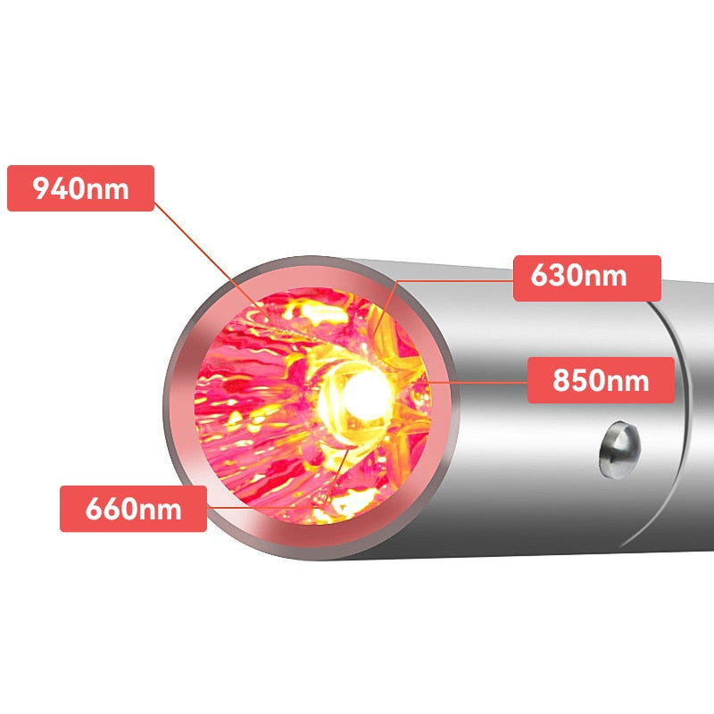 Red Light Therapy LED Infrared Acne Treatment Firm Skin Anti-aging Wrinkles Laser Pointer Laser Acne Pen EMS Facial Care