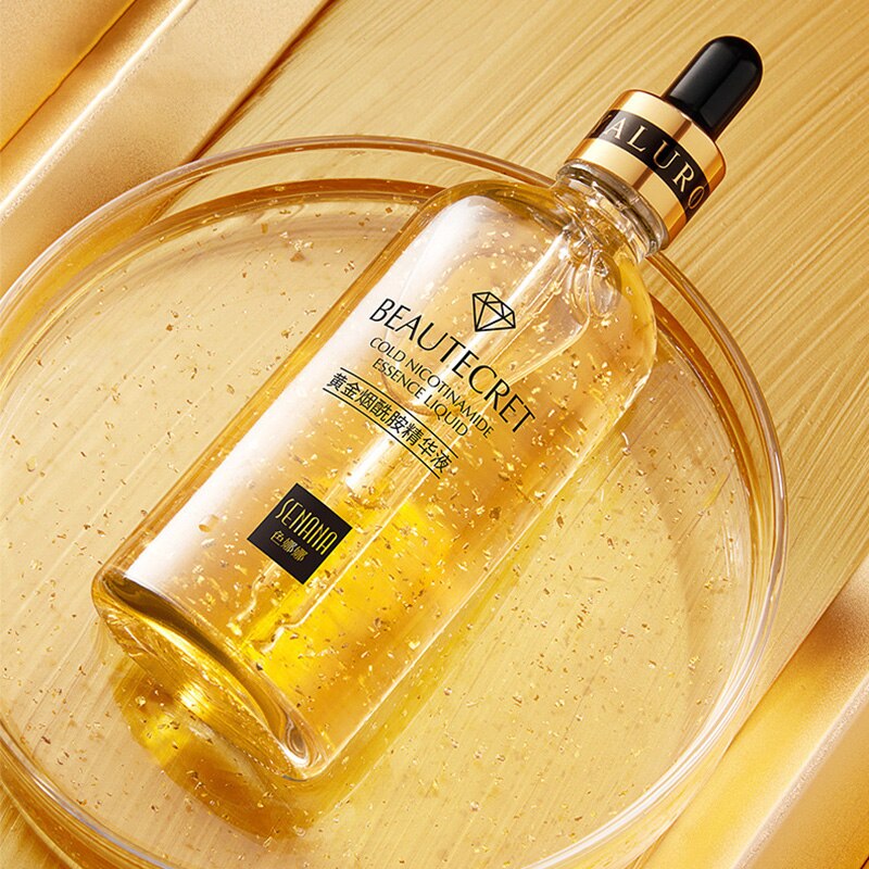 24K Gold Niacinamide Face Essence Anti-aging&amp;Wrinkle Moisturizing Hyaluronic Acid Serum Shrinks Pores korean Skin Care Products