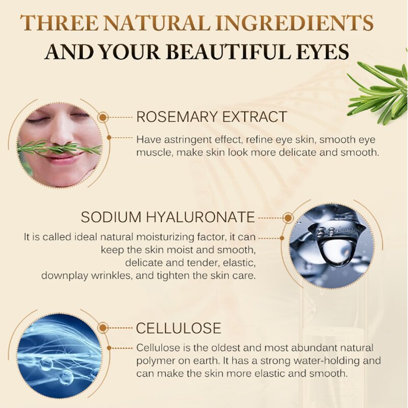 Wrinkle Removal Eye Serum Fade Fine Lines Eye Bags Remove Dark Circles Puffiness Roller Massager Moisturizing Essence Skin Care
